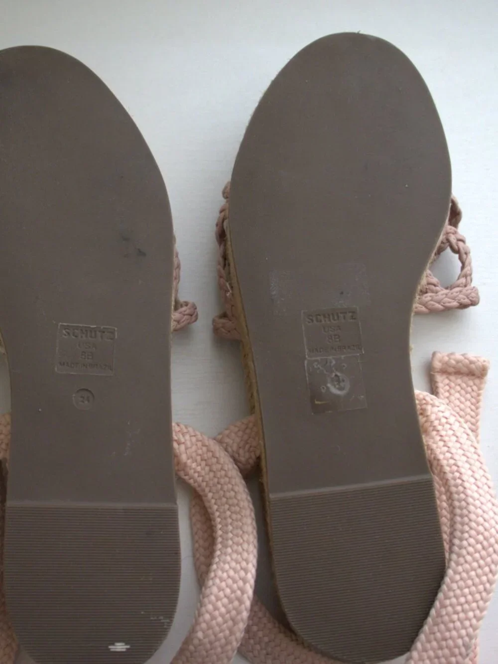 SCHUTZ Pink Braided Lace-Up Espadrille Flatform Sandals Size 8B